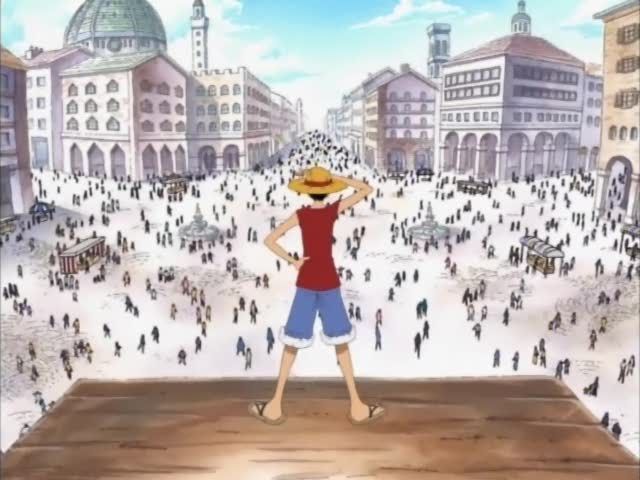 ¿Quién salva a Luffy en Logue Town?