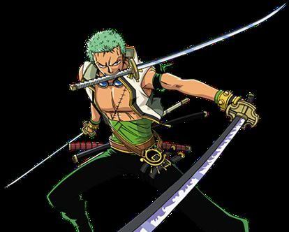 Hemos visto a Zoro muchas veces en peleas, ¿cual es el menor numero de espadas con las que lo hemos visto en sus ataques?